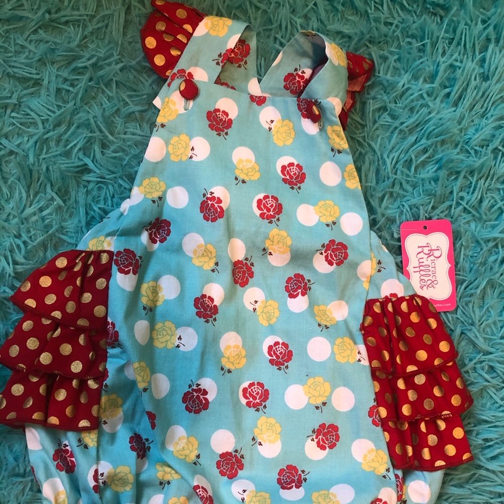 Ricrac and Ruffles Polkadot Rose Bubble NWT